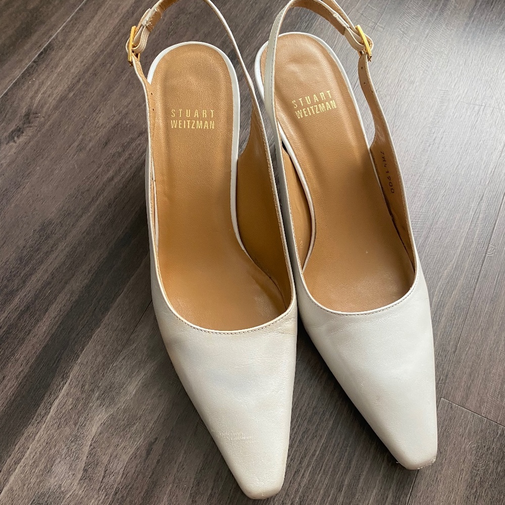 White Stuart Weitzman heels